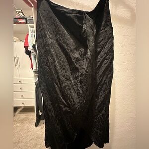 Bohme black silk cheetah skirt